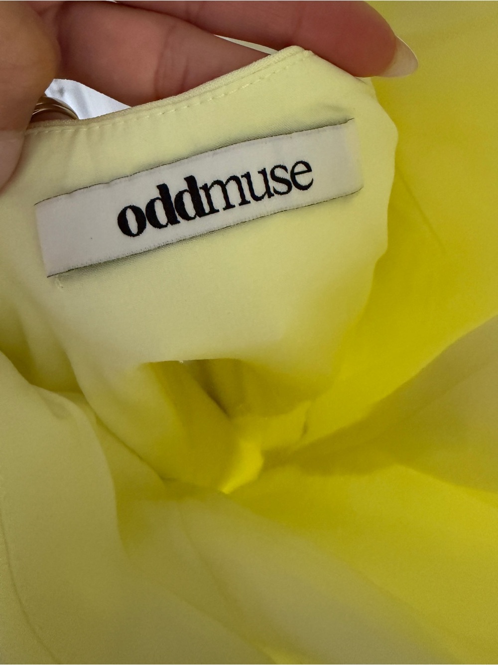 OddMuse London Pale Lemon Halter Mini Dress - Picture 6 of 7